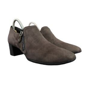 Munro Shoes Womens 8.5 Bootie Fashion Annee Professional Comfort Suede Brown Zip